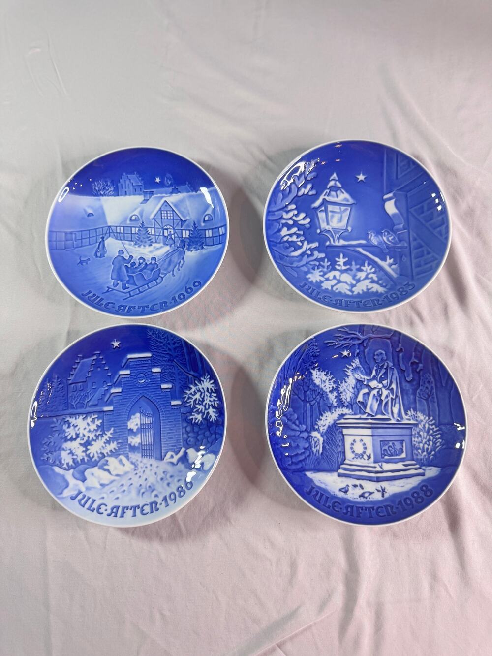 Bing & Grondahl B&G Christmas Plates Lot 4 1969 1985 1986 1988 Denmark